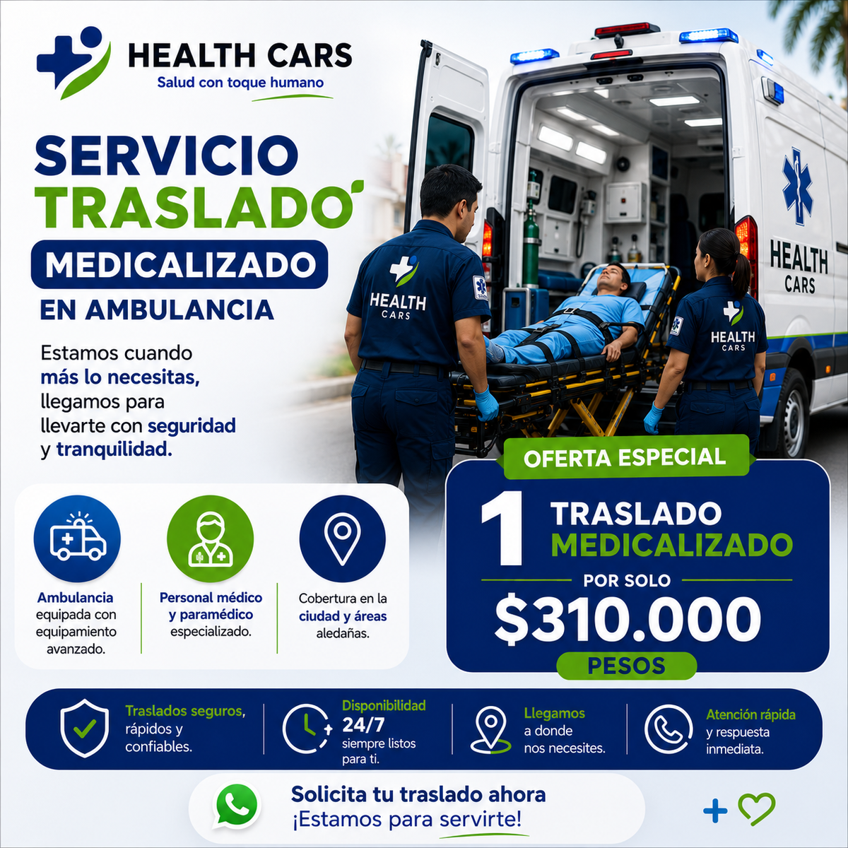 Traslado Medicalizado en Ambulancia - Cartagena y Barranquilla