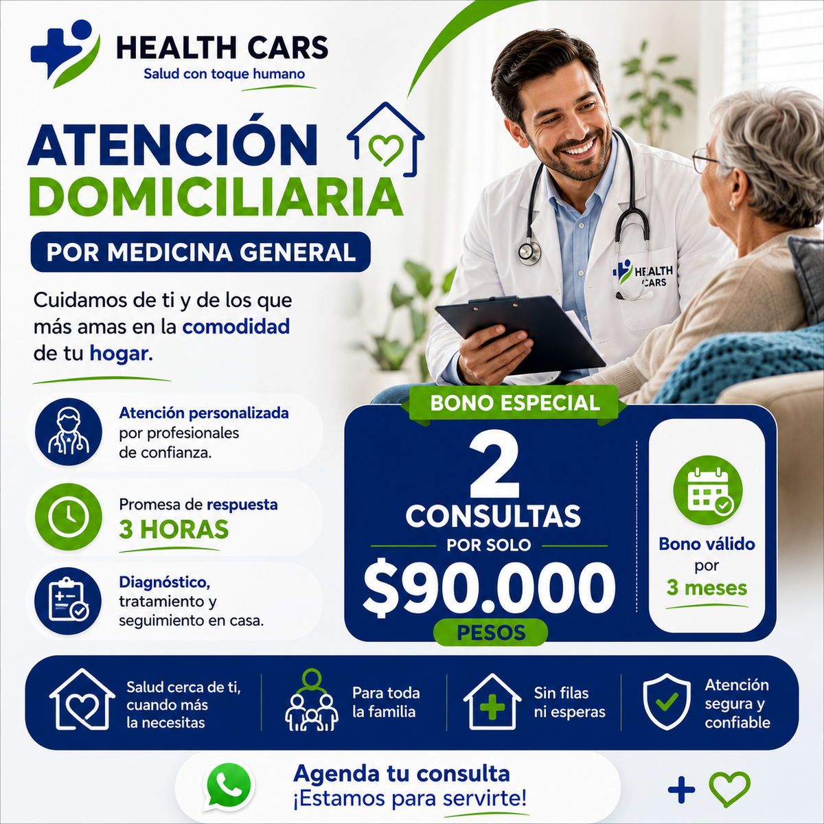 Consulta Médica Domiciliaria - Cartagena (2 consultas)